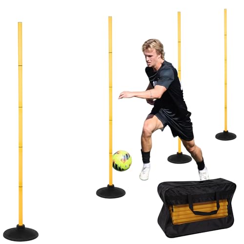 Neoaider 6 Ft Agility Poles - 4 Pack Detachable Soccer Training Equipment