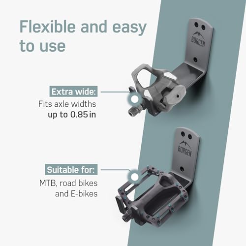 Wall Mount Pedal Hook for E-Bike & MTB - Grey Set of 3