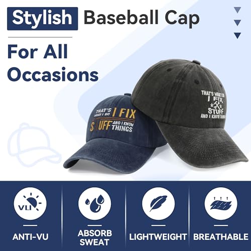 2-Pack Adjustable Baseball Caps for Men and Women - Black and Blue