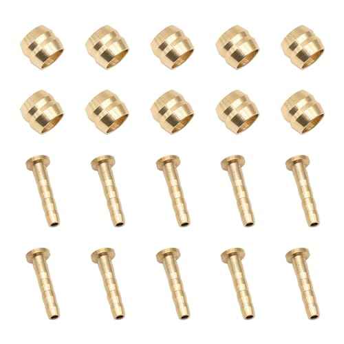 10 Set Bicycle Olives and Barbs Insert Brass Connecting Insert Hydraulic Disc Brake Hose Olive Connector Component Insert Replacement Compatible with Brake Hose (BH59)