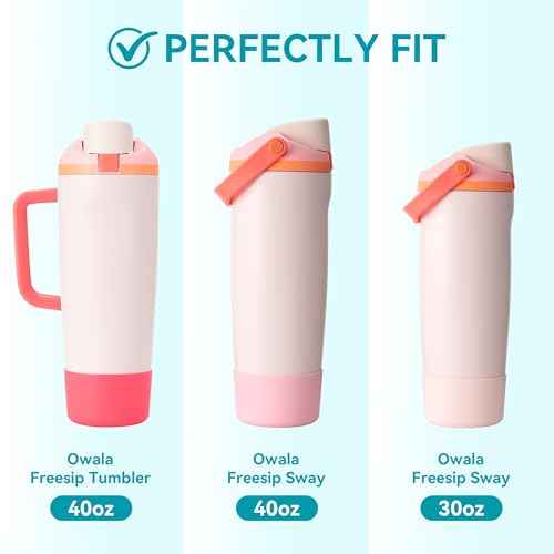 Silicone Boots Compatible with Owala 30oz & 40oz FreeSip Sway Bottles & Tumblers, Large-Coverage Protective Anti-Slip Bottom Cover Sleeves for Freesip Sway Tumblers & Bottles