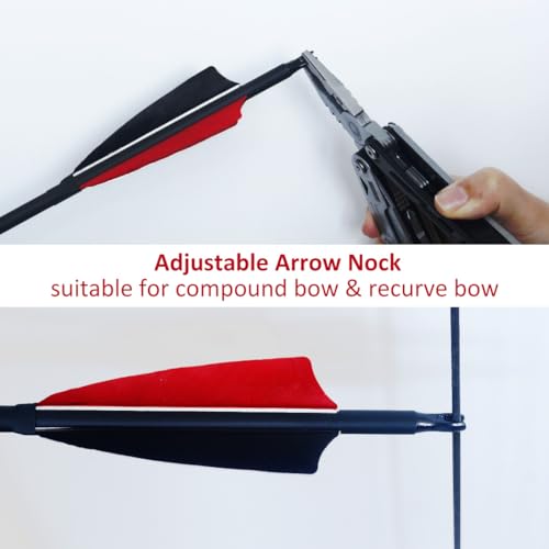 12 Pcs Archery Arrow Set with Feathers and Removable Tips for Recurve Longbow and Compound Bow - 30 Inch