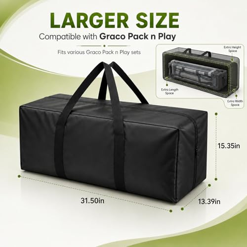 Large Compatible Travel Storage Bag for Graco Pack 'n Play - Waterproof & Durable