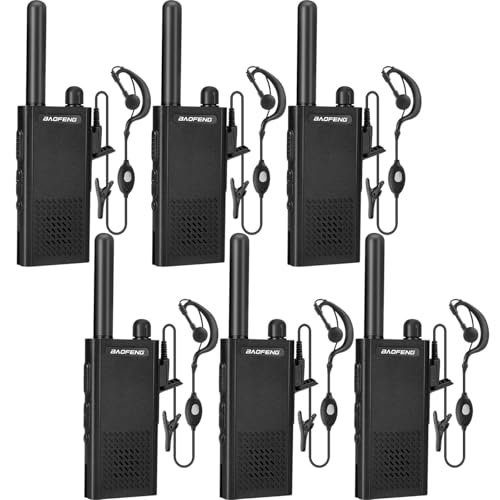 Baofeng T26 Walkie Talkies 6 Pack Long Range Two-Way Radios with Earpieces