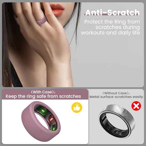 10 Pack Ring Cover Compatible with Oura Ring Gen 4/Ceramic, Oura Ring Gen 3, Anti-Scratch Elastic Silicone Oura Ring Protector Case for Men Women Working Out Gym (10Collors-1, S (6/7/8/9/10))