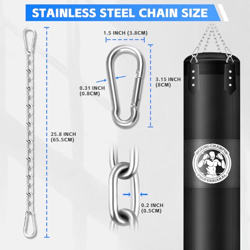 Heavy Duty Stainless Steel Chains - 25.8 Inch Adjustable Swing & Punching Bag Chain