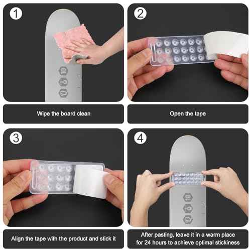 2Sets of 6pcs Stomp Pad, Clear Anti-Skidding Snowboard Stomp Pads Skis Board Grip Pad Mat for Snowboarding Snow Board Accessories