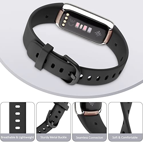 AK Sport Band Compatible with Fitbit Luxe Bands for Women Men, Soft Silicone Replacement Sport Straps Wristbands for Fitbit Luxe Fitness and Wellness Tracker