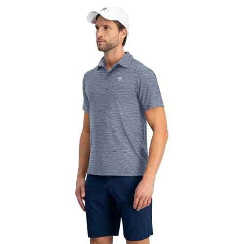 Three Sixty Six Golf Shirts for Men - Dry Fit Short-Sleeve Polo, Athletic Casual Collared T-Shirt