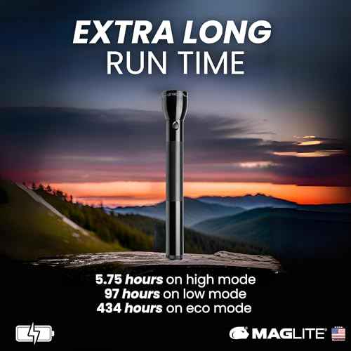 MagLite ML300L 4D LED Flashlight ? 1002 Lumens, Long Runtime, Adjustable Beam, Water-Resistant, Aluminum Body ? Black
