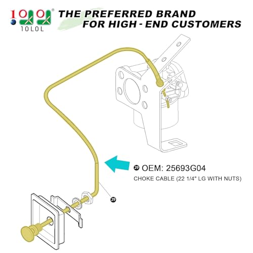 Golf Cart Choke Control Cable Replacement for EZGO Gas Models 25.5-Inch