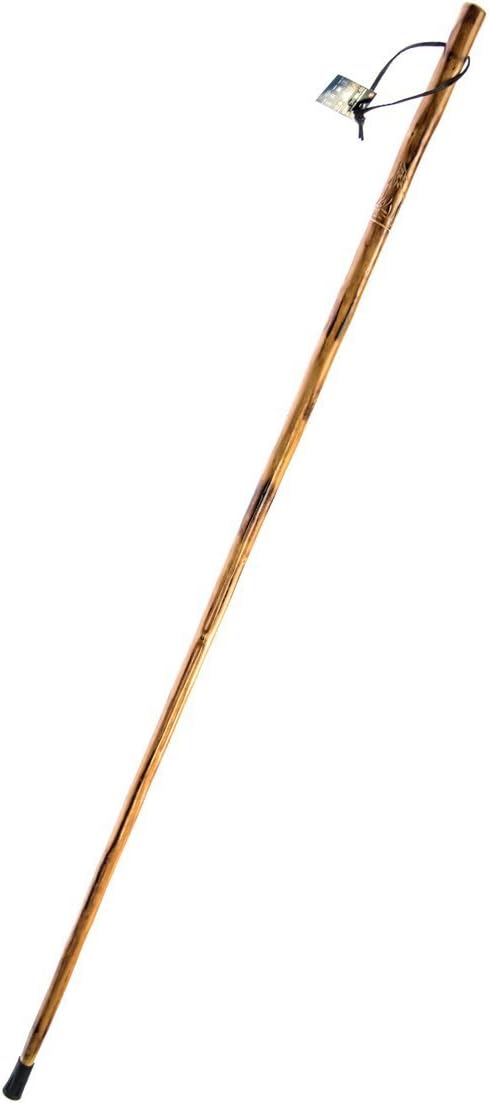 SE Survivor Series Wooden Walking/Hiking Stick with Hand-Carved Howling Wolf Design, 55" - WS628-55HW