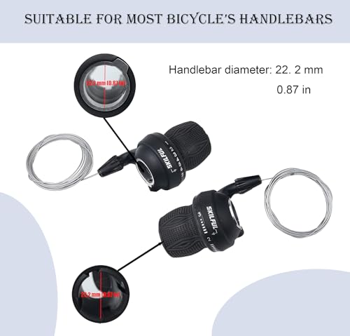THALOUS Bike Twist Grip Shifters 3x6/7 Speed Set - MTB & City Bikes Pair