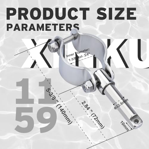 Stainless Steel Oarlock Sockets with Adjustable Horns - Marine Yacht Paddle Holders (Variation 1159)