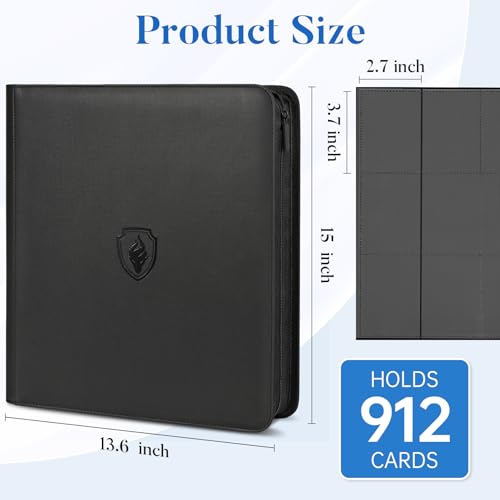 12 Pocket Zip Card Binder - 15 x 13.6-inch Green Trading Card Organizer