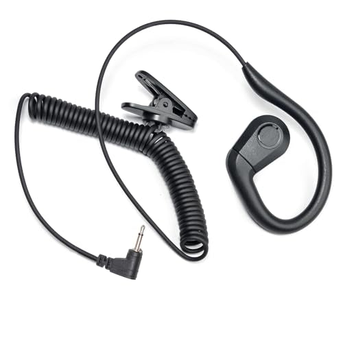 UAYESOK 2.5mm Receive/Listen Only Earpiece for Ham Radio Speaker Mic, Ear-Hook Sport Style, Police Officer Club Security Law Enforcement Shoulder Mic Headset