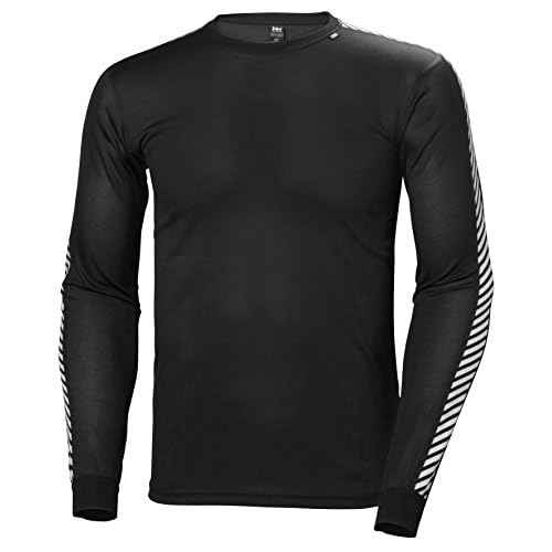 Helly Hansen Men's HH LIFA Stripe Crew Base Layer, 998 Black, Small
