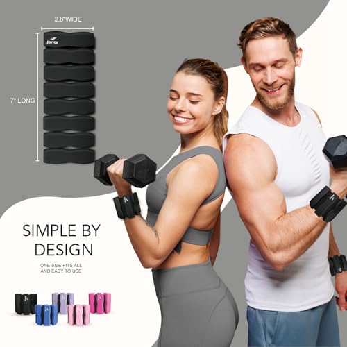 Ankle Wrist Weights for Women & Men 2lbs Pair Black Adjustable Fitness Resistance