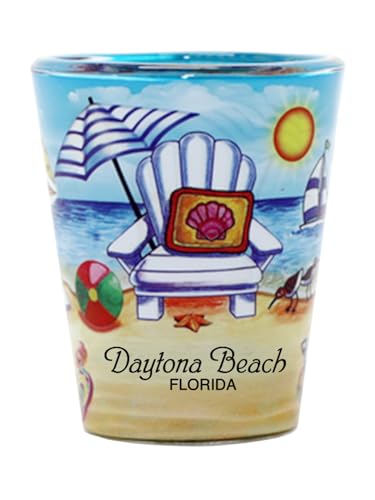 Daytona Beach Florida Souvenir Shot Glass - Beach Chair In and Out Design