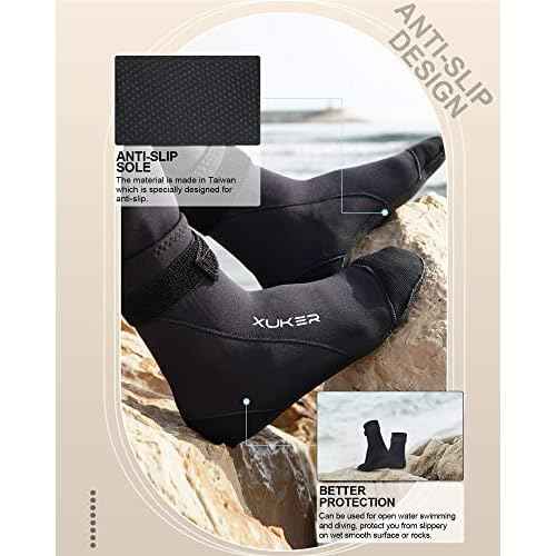 XUKER Neoprene Water Socks 3mm, Sand Proof Beach Volleyball Socks Diving Socks for Outdoor Water Sports