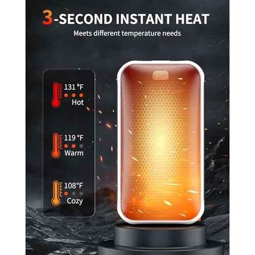 Lerat Hand Warmers Rechargeable, 2 Pack Electric Hand Warmer, Reusable Portable Pocket Heater USB Handwarmers, Gifts for Men, Women, Indoor, Outdoor, Hiking, Skiing, Camping, Hunting Accessories