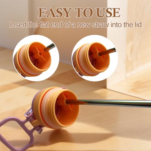 9.1 Inch Metal Straw Replacement for Ello Pop & Fill 40 oz Water Bottle - Pack of 6