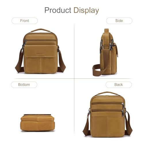 Brown Leather Men’s Shoulder Bag Crossbody Purse Messenger Satchel