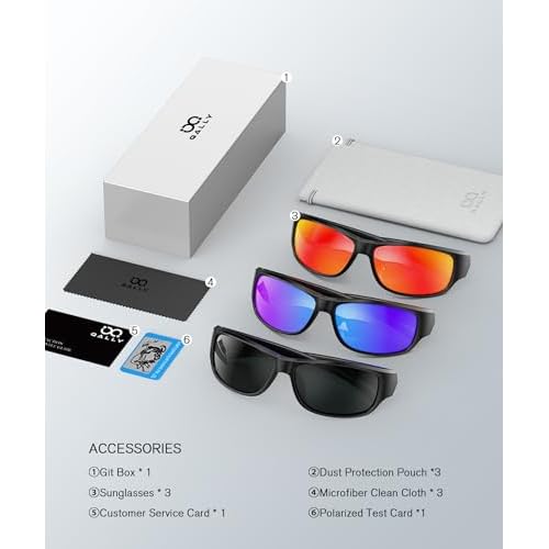 Sunglasses Men Polarized Mens Sunglasses, Wrap Around Sports Sun Glasses for Cycling Running with UV400 Protection