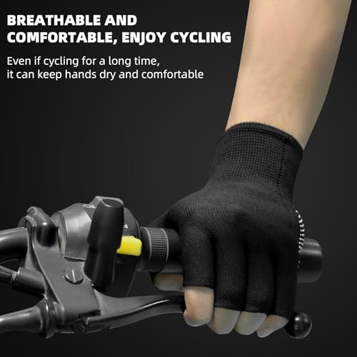 2 Pairs Fingerless Workout Gloves for Men & Women with Grip - Anti-slip, Breathable, Flexible