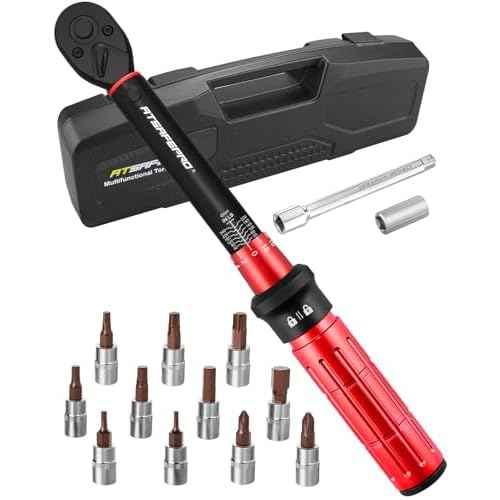 ATsafepro Inch Pound Torque Wrench-20-240 in.lb/2.3-27.1 Nm,1/4 Torque Wrench for Bike, Bicycle Maintenance,14-Piece Bike Torque Wrench Set,1/4 inch torque wrench-Dual Range Scales and Dual-Direction