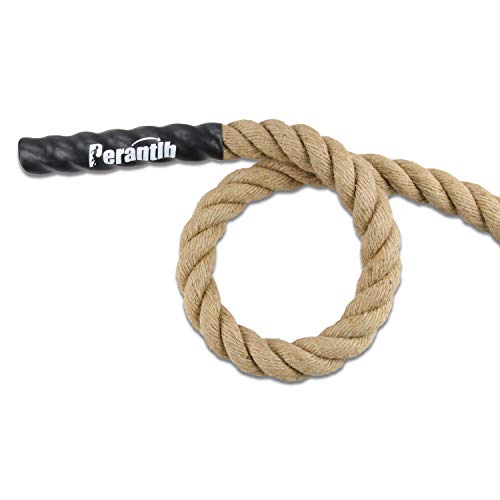 Outdoor Climbing Rope for Fitness & Strength Training, 20 ft with Hook, 1.5 Inch Diameter