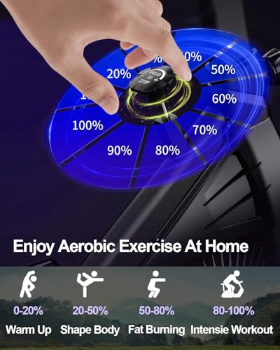 Exercise Bike,Adjustable Resistance Indoor Cycling Bike for Home Exercise - Stationary Bike with Smartphone Holder, LCD Display & Heart Rate Monitor