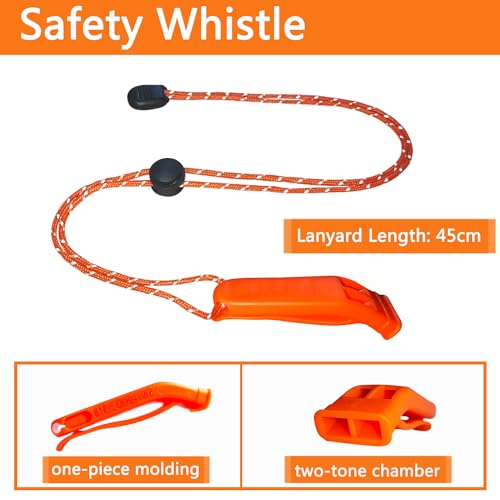 9 Pack Emergency Whistle, 120db Safety Whistle Survival Shrill Loud for Camping Hiking Hunting Boating Fishing Life Vest Jacket Rescue Signaling Kids Lifeguard