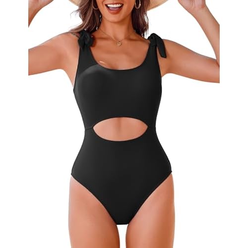 AI'MAGE One Piece Swimsuit Women 2025 Tummy Control Bathing Suits Cutout Scoop Neck Swimwear Push Up Swim Suit