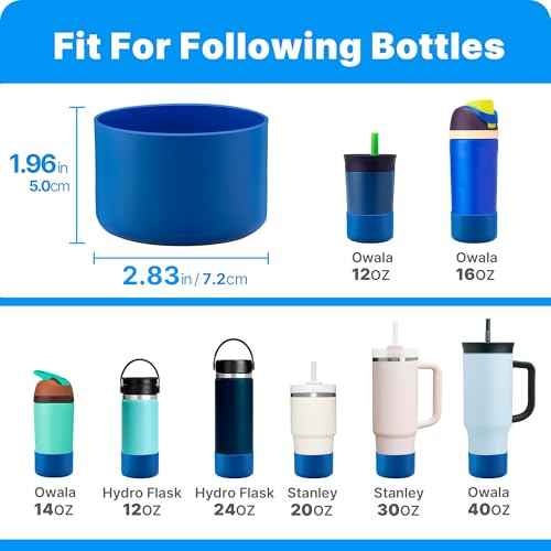 Silicone Boot for Owala Kids Water Bottle 14/16 oz, Anti-Slip Protective Sleeve Bottom Protector for Owala Kids Tumbler 12oz, FreeSip 16oz