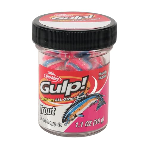 Berkley Gulp! Trout Nuggets Dough Bait, Bomb Pop, 1.1 oz, Scented and Flavored Soft Bait for Freshwater Fishing, Designed to Attract Trout, High Visibility