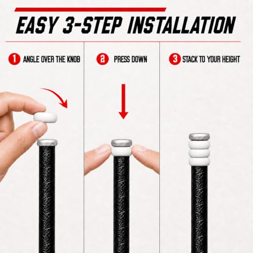 White Baseball Icon Bat Grip Choke Up Rings 4 Pack - Soft Silicone Youth Bat Accessories
