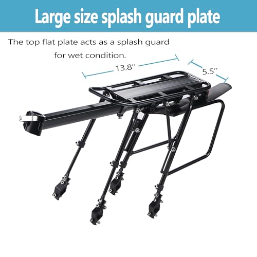 Rear Bike Rack with ExtendeMain Pole, 310 LB Capacity, Reflective, Quick Release, Universal Cargo Carrier