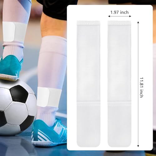 Elastic Soccer Shin Guard Straps - Adjustable Fits Kids, Youth & Adults, Black, White, Blue
