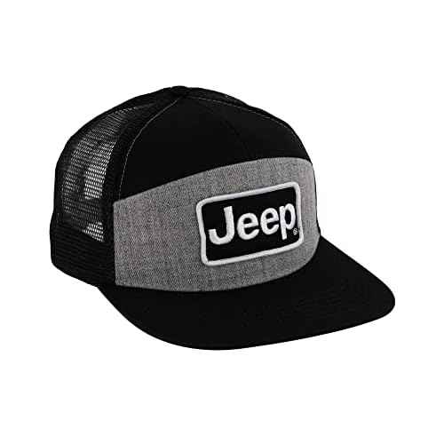 Jeep Premium 7 Panel Flatbill Snapback Patch Dad Hat for Men Baseball Cap Polo Hats