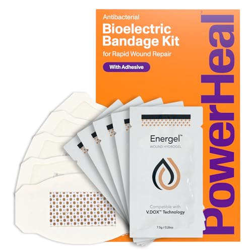 PowerHeal Bioelectric Bandage Kit 2.3x3.5 Inches – 5-Pack Wound Care & Healing