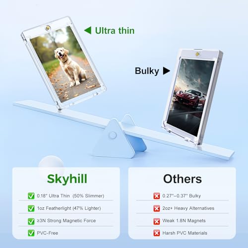 102 Pack Slim Magnetic Card Holders with One-Touch Closure - Crystal Clear Acrylic