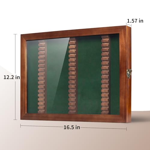 Golf Pencil Display Case with Wooden Frame for 51 Pencils - Wall Mount or Tabletop