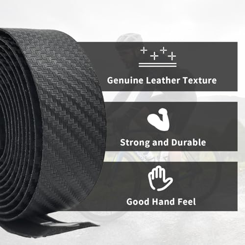 Bike Handlebar Tape EVA Road Bike Grip Tape Carbon Pattern 3mm – Black