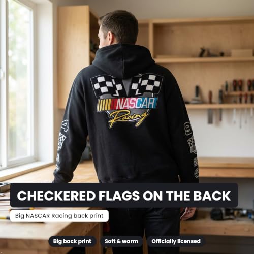 NASCAR Men's Hoodie with Sleeve Print - Dayton 500 Official Fan Gear - Medium