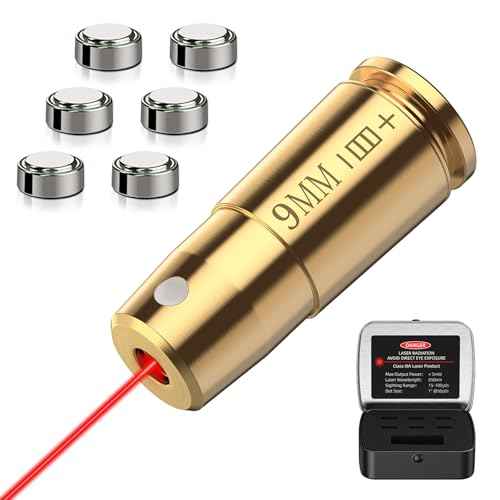 EZshoot Bore Sight Laser 9mm/223 5.56mm/243 308/12-Gauge Red Laser Boresighter with Portable Tin Case and Extra Batteries
