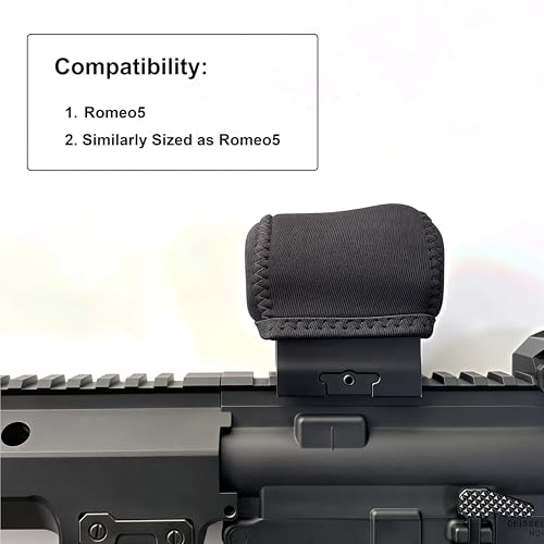 Red Dot Lens Dust Cover Black Neoprene Protector for Romeo5 Sights