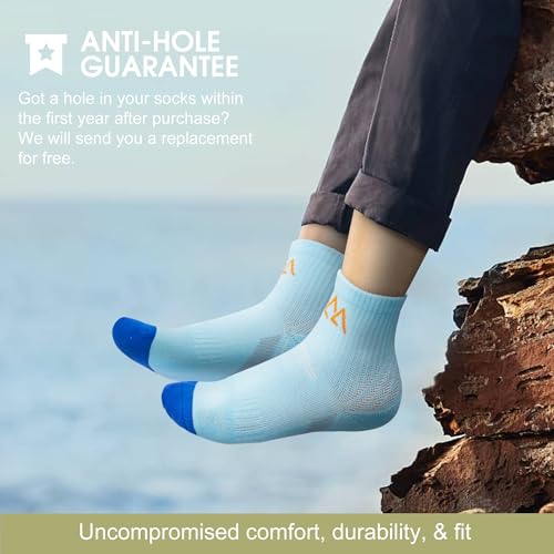 innotree Merino Wool Hiking Socks for Women Quarter Ankle Thermal Cushion Moisture Wicking Socks,5 Pairs