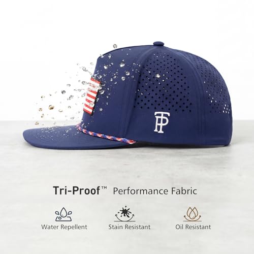 Waterproof Golf Snapback Hat American Flag Big Size Navy USA Variation