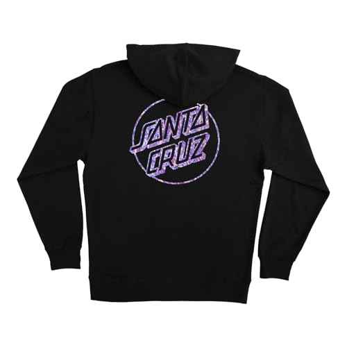SANTA CRUZ Opus Dot P/O Hooded Relaxed Sweatshirt Black w/Diamond Foil Lg Womens